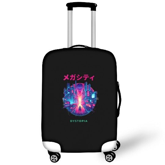 Megacity Japanese Apparel Neon Dystopia Luggage Covers