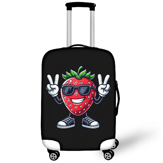 Sweet Strawberry Cartoon Peace Fruit Fruity Luggage Covers