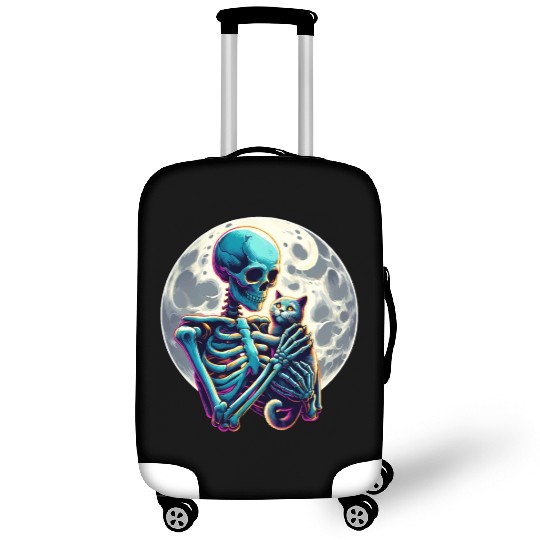 Skeleton Cute Cat Skull Kitty Halloween Luggage Covers