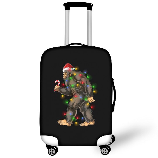 Bigfoot Sasquatch Yeti Candy Cane Christmas Luggage Covers