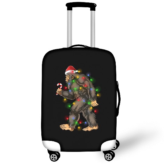 Bigfoot Sasquatch Yeti Candy Cane Christmas Luggage Covers
