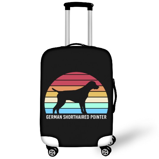 Retro German Shorthaired Pointer Dog Silhouette Luggage Covers