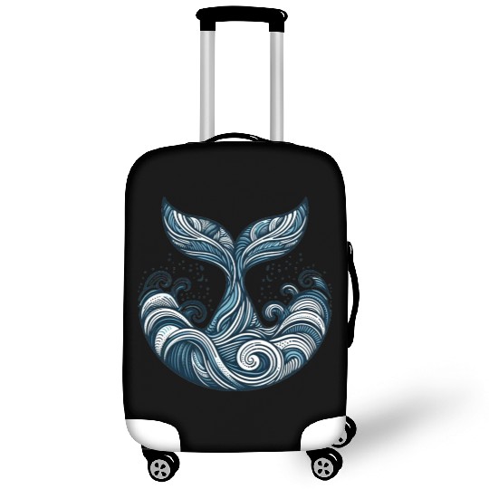 Whale Tail and Waves Luggage Covers