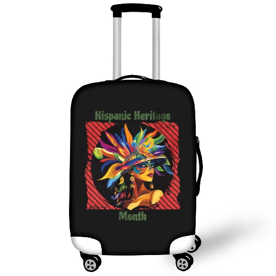 Elegant Hispanic Heritage Month Feathered Mask Luggage Covers