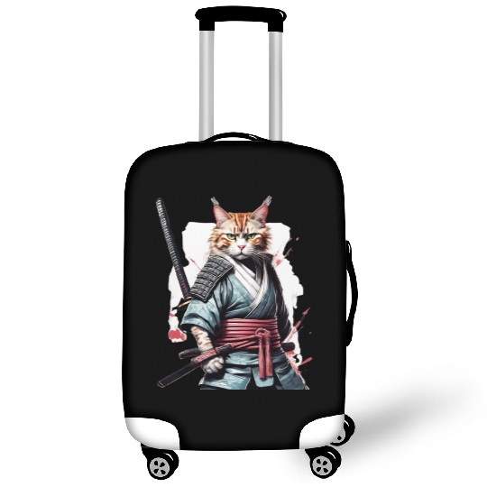 Fearless Samurai Cat Luggage Covers