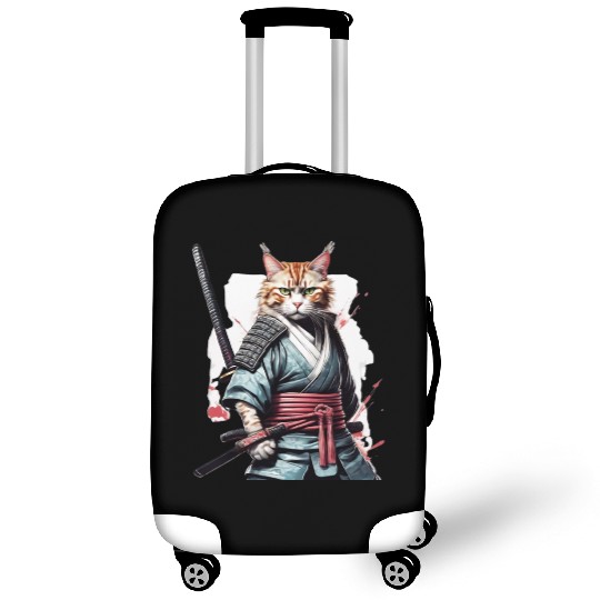 Fearless Samurai Cat Luggage Covers