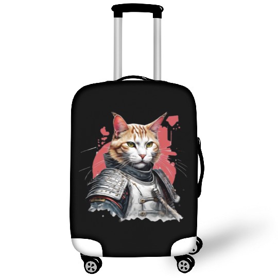 Samurai Cat in Armor Luggage Covers