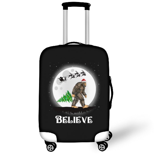 Bigfoot Christmas Tree Lights Believe Sasquatch Luggage Covers