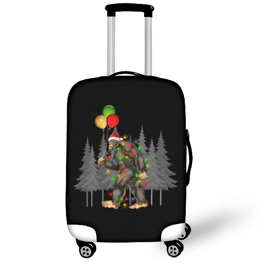 Bigfoot Believe Christmas Tree Sasquatch Santa Luggage Covers