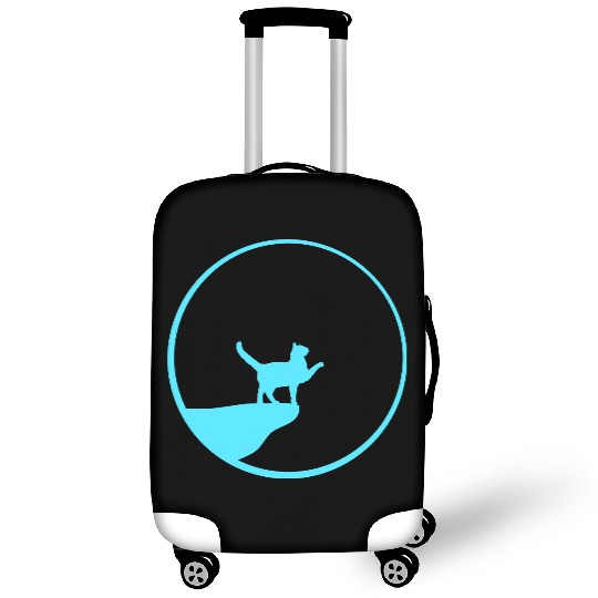 Cat Moon Cliff At Night Werewolf Round Howling Fun Luggage Covers