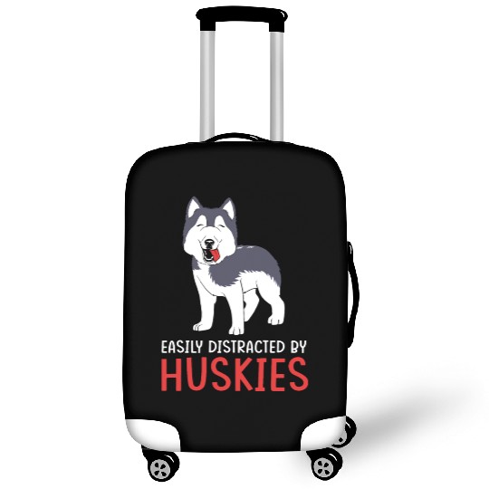Siberian Husky Dog Easily Distracted By Huskies Luggage Covers