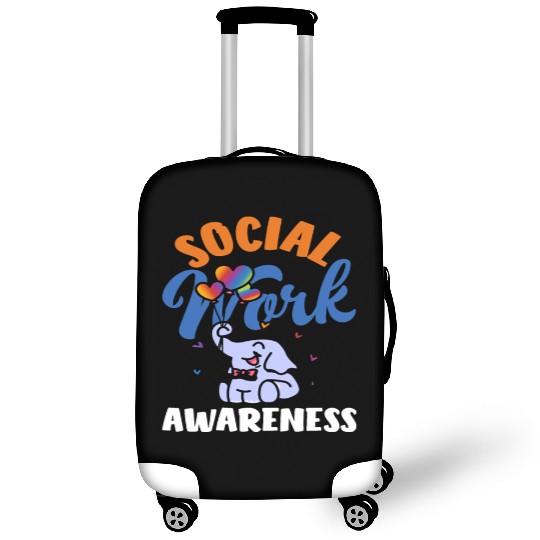 Social Work Awareness Elephant Balloons Luggage Covers