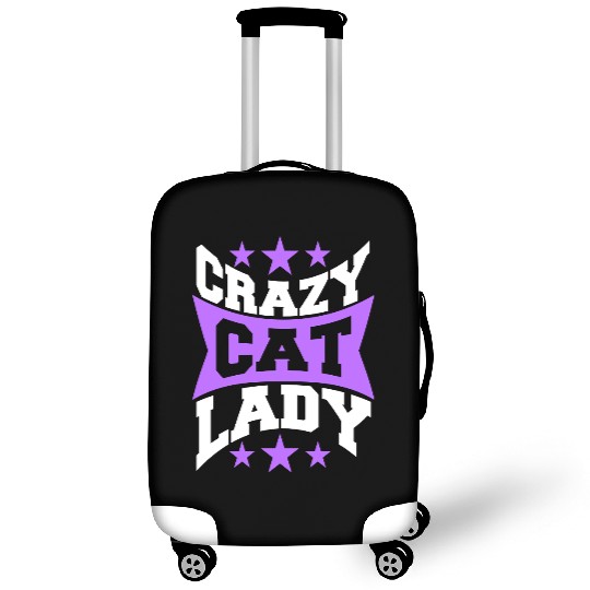 Crazy Cat Lady Text Love Saying Quote Weird Woman Luggage Covers