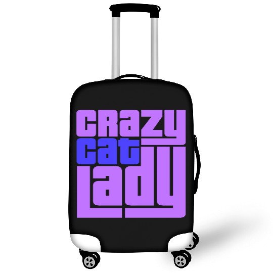 Crazy Cat Lady Text Love Saying Quote Weird Woman Luggage Covers