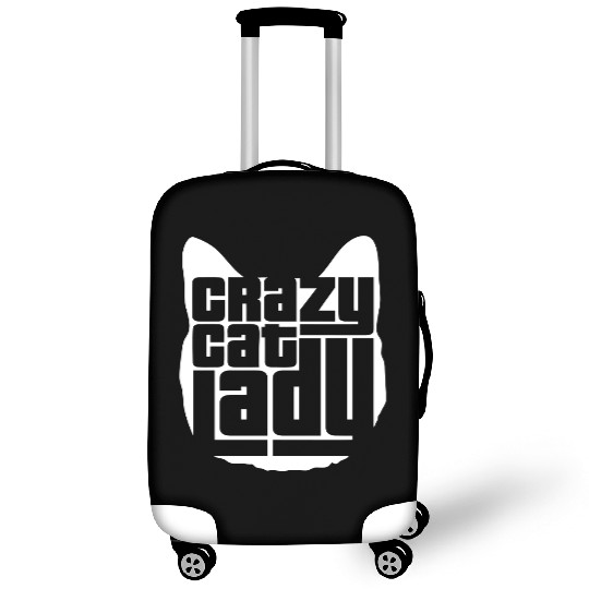 Crazy Cat Lady Text Love Saying Quote Weird Woman Luggage Covers