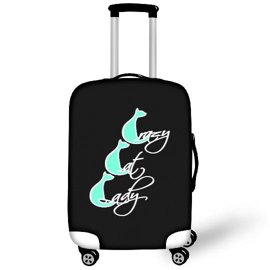Crazy Cat Lady Text Love Saying Quote Weird Woman Luggage Covers