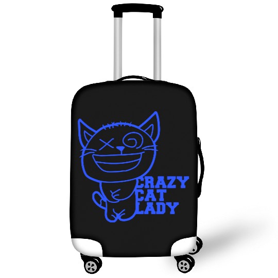 Crazy Cat Lady Text Love Saying Quote Weird Woman Luggage Covers