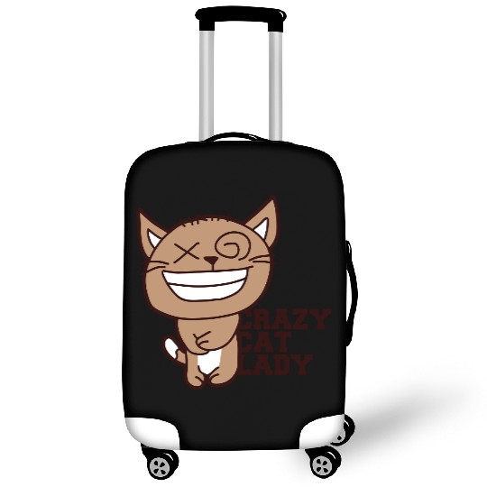 Crazy Cat Lady Text Love Saying Quote Weird Woman Luggage Covers