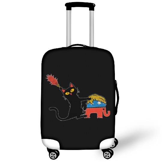 Black cat beating Republicans Trump hair support K Luggage Covers