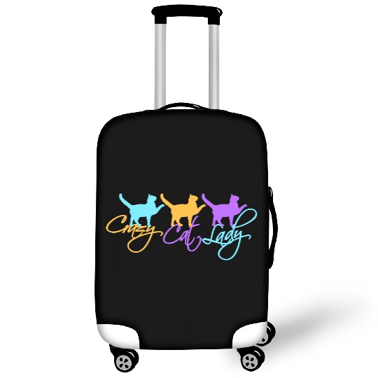 Crazy Cat Lady Text Love Saying Quote Weird Woman Luggage Covers