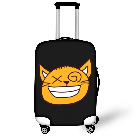 Crazy Cat Weird Funny Eyes Cool Grimace Cartoon Luggage Covers