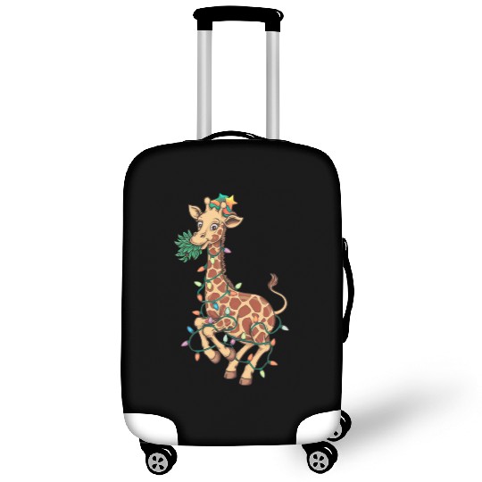 Funny Christmas Tree Giraffe Lover Gift Love Giraf Luggage Covers