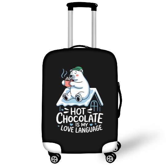 Hot Chocolate Is My Love Language Cozy Polar Bear Luggage Covers