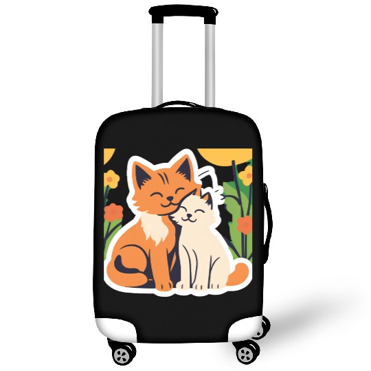 3d cat dou sweet and joyful Luggage Covers