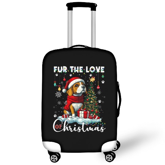 Beagle Christmas Tree Lights Decorations Dog Lover Luggage Covers