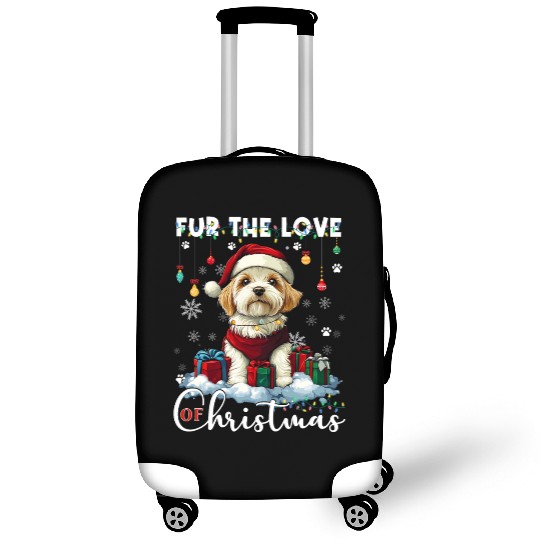 Havanese Christmas Tree Lights Decorations Dog Luggage Covers