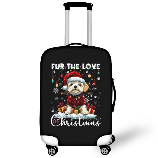 Havanese Christmas Tree Lights Decorations Dog Luggage Covers
