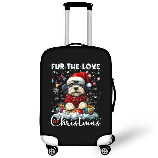 Shih Tzu Christmas Tree Lights Decorations Dog Luggage Covers
