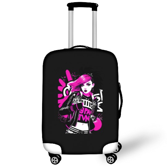 Urban Punk Street Art with Neon Pink Accents Luggage Covers