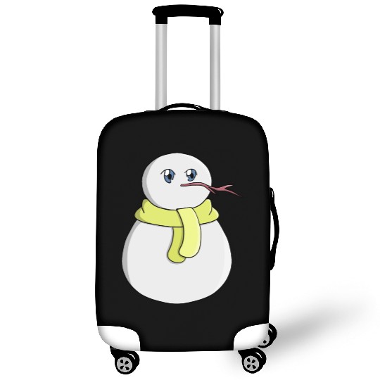 Snowman wearing a yellow scarf Luggage Covers