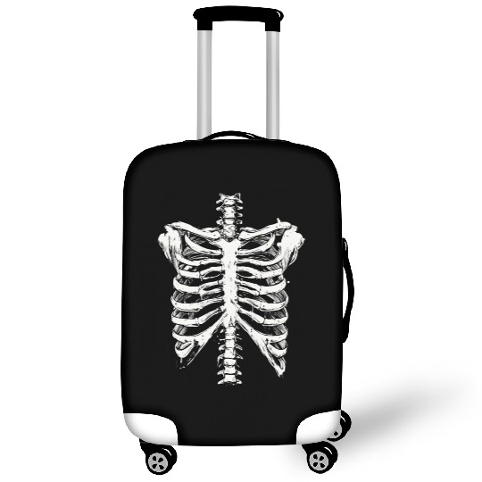 skeleton rib cage spooky halloween Luggage Covers