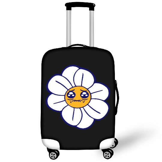 Sweet Flower Sad Face Weeping Spring Summer Crying Luggage Covers