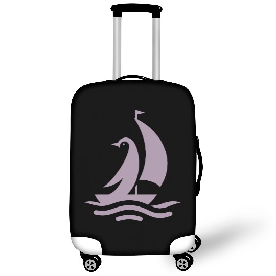 Penguin sailboat sailing silhouette minimalist Luggage Covers
