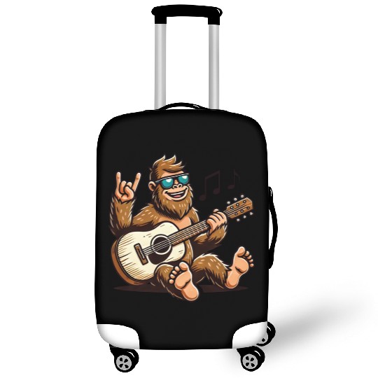 Funny Bigfoot Sasquatch Singing Guitar Playing Luggage Covers