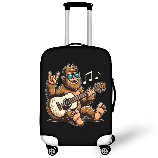 Funny Bigfoot Sasquatch Singing Guitar Playing Luggage Covers