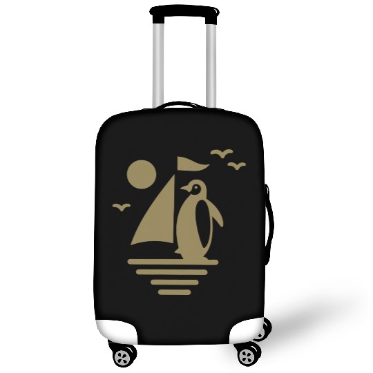 Penguin Sailboat Silhouette Minimalist Luggage Covers