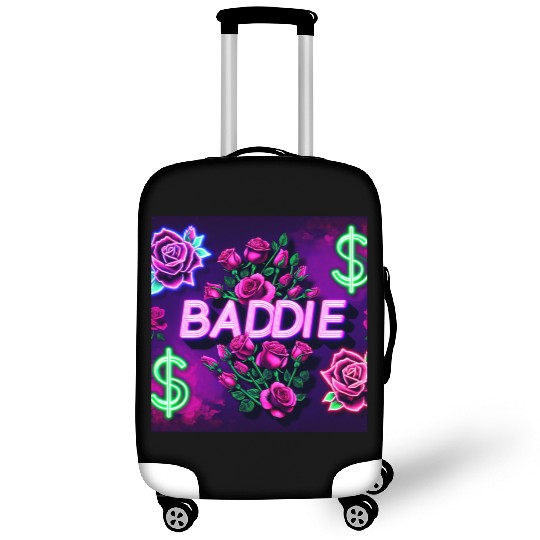 BADDIE in Neon Pink Luggage Covers