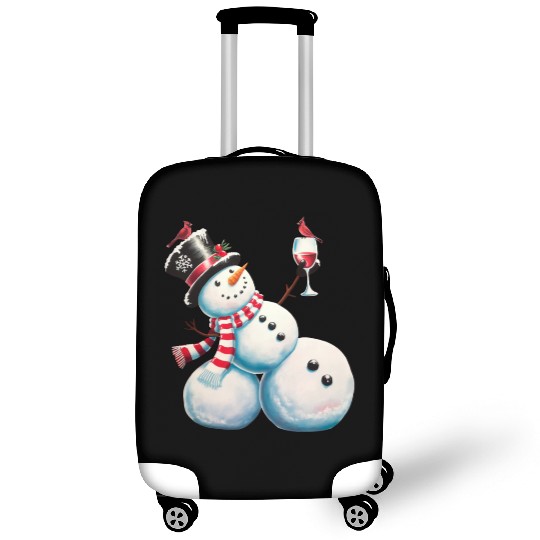 Snowman With Wine Christmas Funny Xmas Gift Luggage Covers