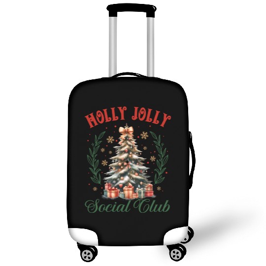 Holly Jolly Soociial Clubb Chrsitmas Luggage Covers
