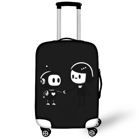 AI Ethics Robot Shaking Hands with a Woman Luggage Covers