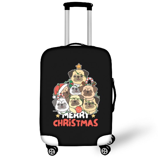 Pug Christmas Tree Merry Christmas Luggage Covers