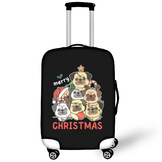Pug Christmas Tree Merry Christmas Luggage Covers
