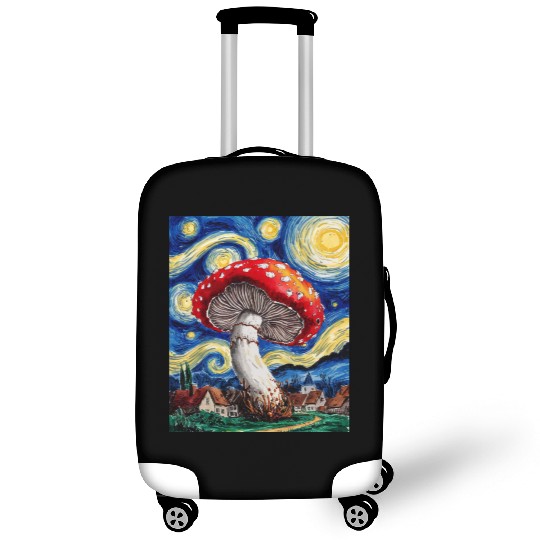 Starry Night Mushroom: Surreal Watercolor Dreamsca Luggage Covers