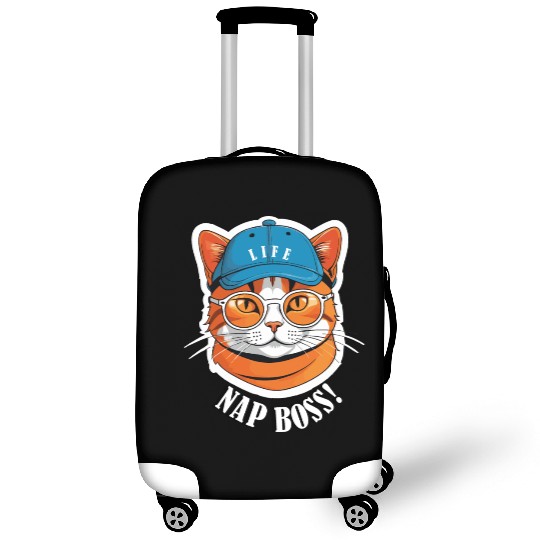Cat Nap Boss with Cap and Sunglasses Luggage Covers