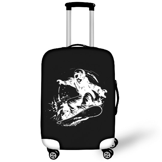 Snowboarding Girl Sketch Luggage Covers