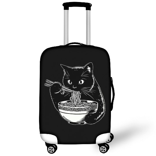 Cat Eating Ramen Noodles Japanese Funny Luggage Covers